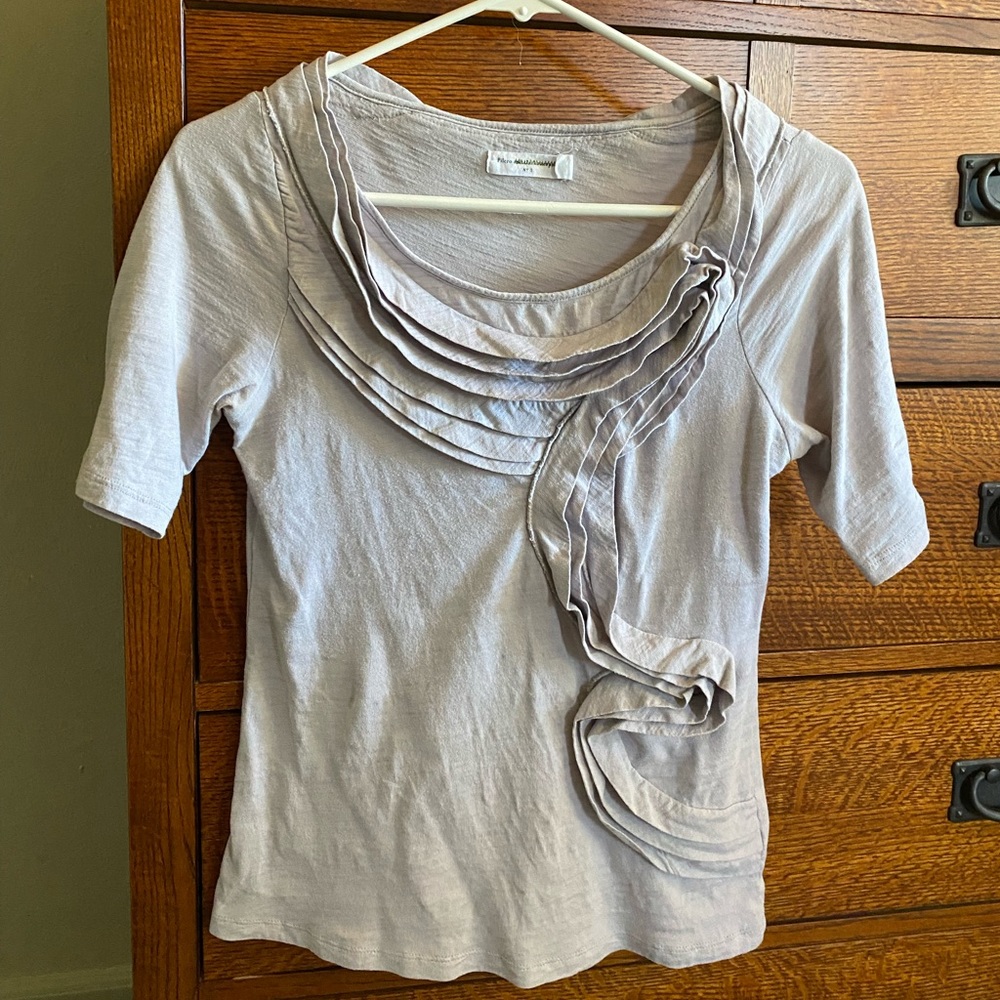 Anthropologie (Pilcro) nicely detailed grey Tee.
